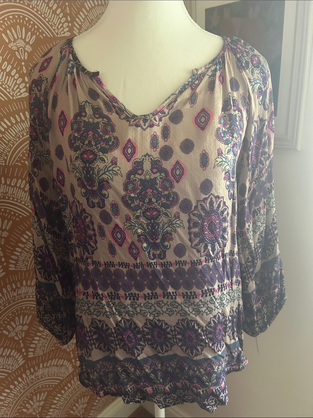 Stitch Fix Bohemian Purple Women's Peasant Top